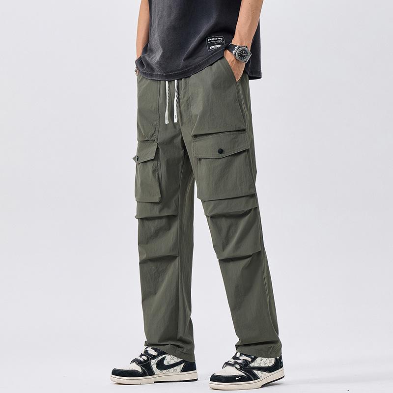 

Men s Loose Straight Multi-Pocket Quick-Dry Paratrooper Work Pants 4XL армія зелений колір