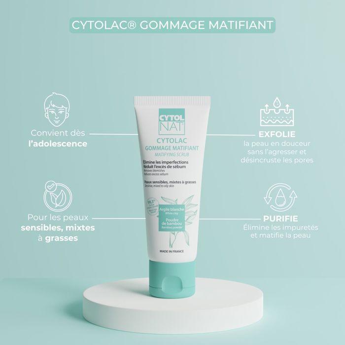 Gommage - CYTOLNAT - Cytolac - Peaux sensibles, mixtes à grasses - 75ml - Hypoallergénique