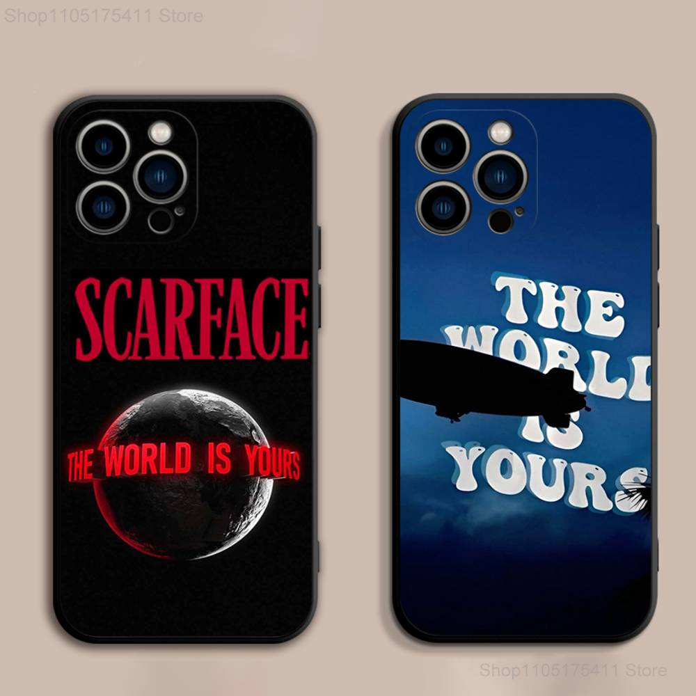 World Is Yours S-Scarfaces Phone Case Silicone Black Soft For iPhone 17,16,15,14,13,12,11,Pro,Max,Plus,E,SE4,Air,Mini