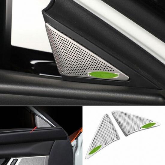For Mazda 3 Axela 2019-2024 Silver Steel A Pillar Speaker Sound Cover Trim 2PCS