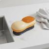 Double Sided Laundry Brush Versatile Soft Fiber Scrub Multifunctional White