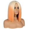 WERD Short Bobo Wig Synthetic Wigs For Women Golden Orange Straight Ombre Heat Resistant Lolita Cosplay Party Hair