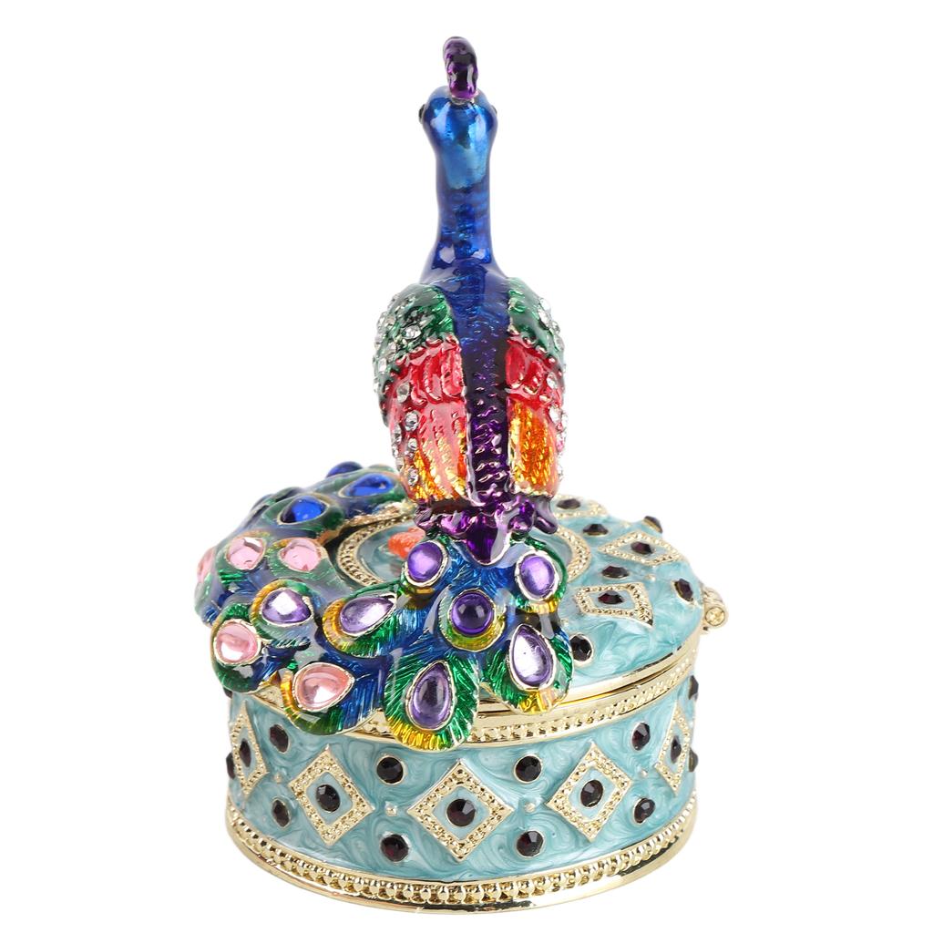 Páví figurka Kloubová šperkovnice Stolní zinková slitina Dekorace Ornament