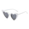 2PCS Heart Shaped Glasses With Faux Pearl Trendy Plastic Frame For Festivals Parties Vacations And Hiking
