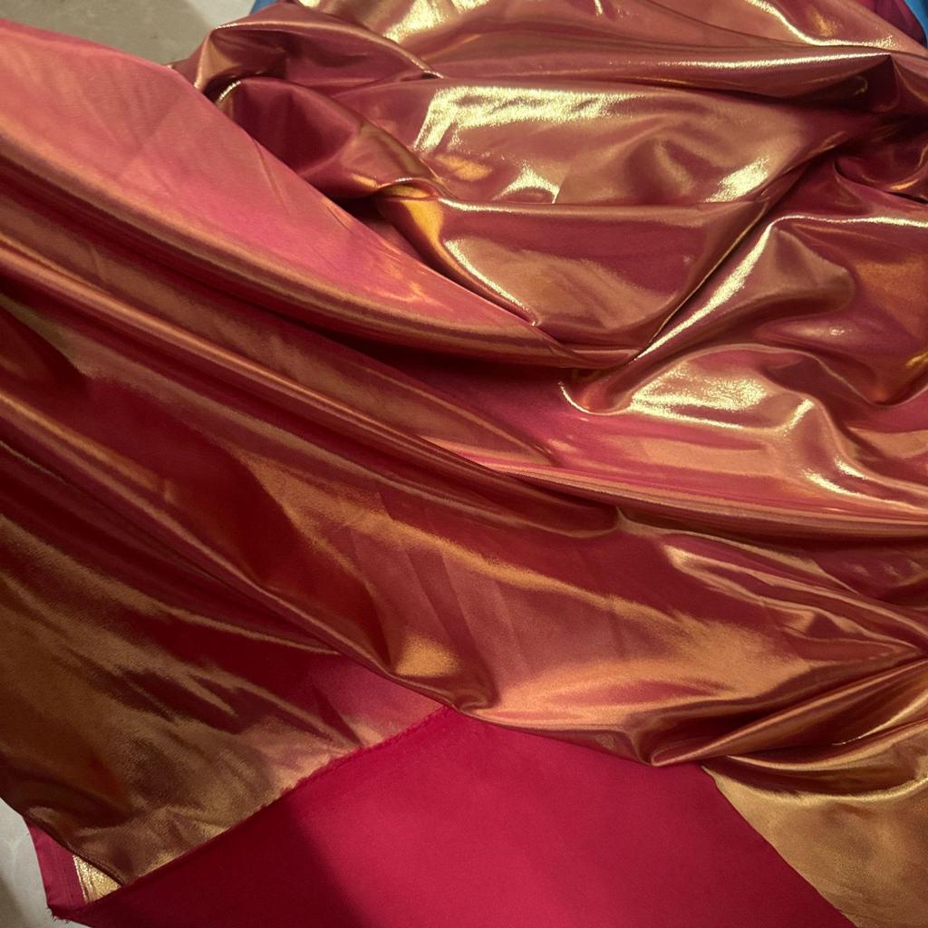 Tessuto per Abito da Sera Cheongsam in Chiffon di Seta Dorata