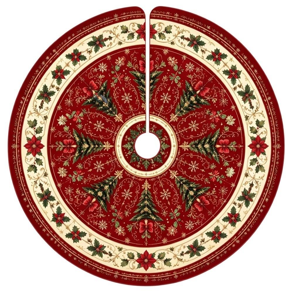 Large Size Christmas Tree Mat Round Xmas Tree Foot Cover Snowman Christmas Tree Skirts Indoor