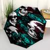 1pc   Skull Umbrella Portable Folding Umbrella Iron Frame Hole Bone Structure Outdoor Home Umbrella