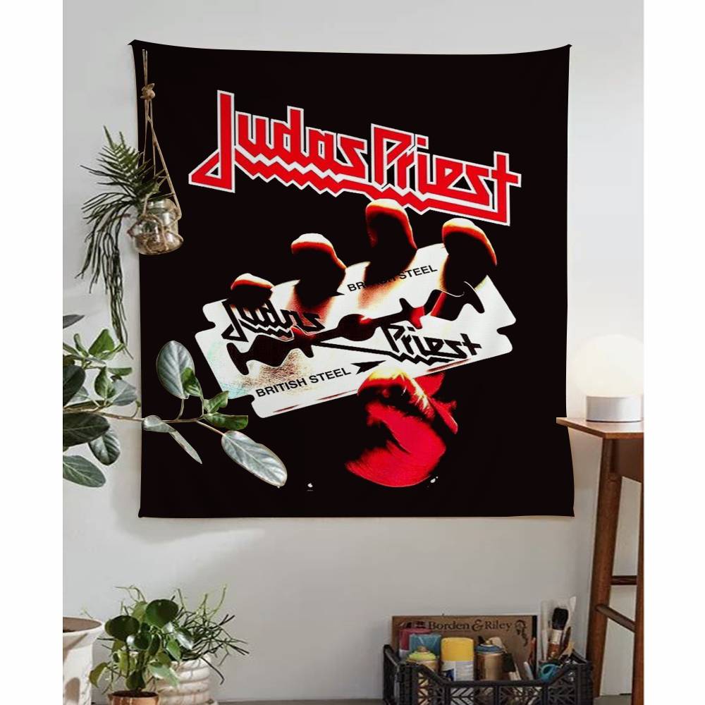 1PC JJudas Priest Heavy Metal Band Colorful Tapestry Wall Hanging Bohemian Wall Tapestries Mandala Wall Art Decor