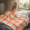 Retro Daisy Floral Flannel Blanket Warm Soft Halloween Christmas Decorative Couch Warm Cozy All-Season Gift
