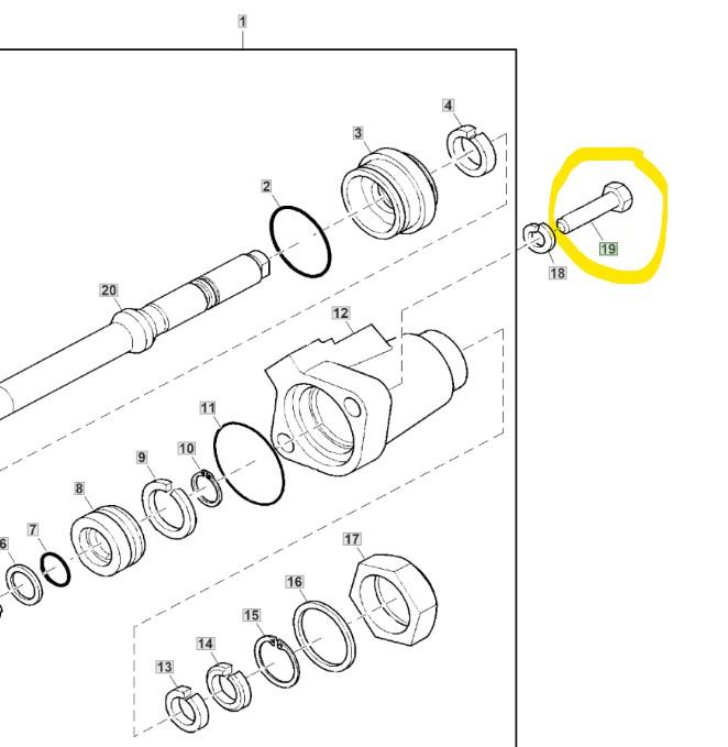 John Deere Screw Fastener For 1010E Forwarder Part 19M7550
