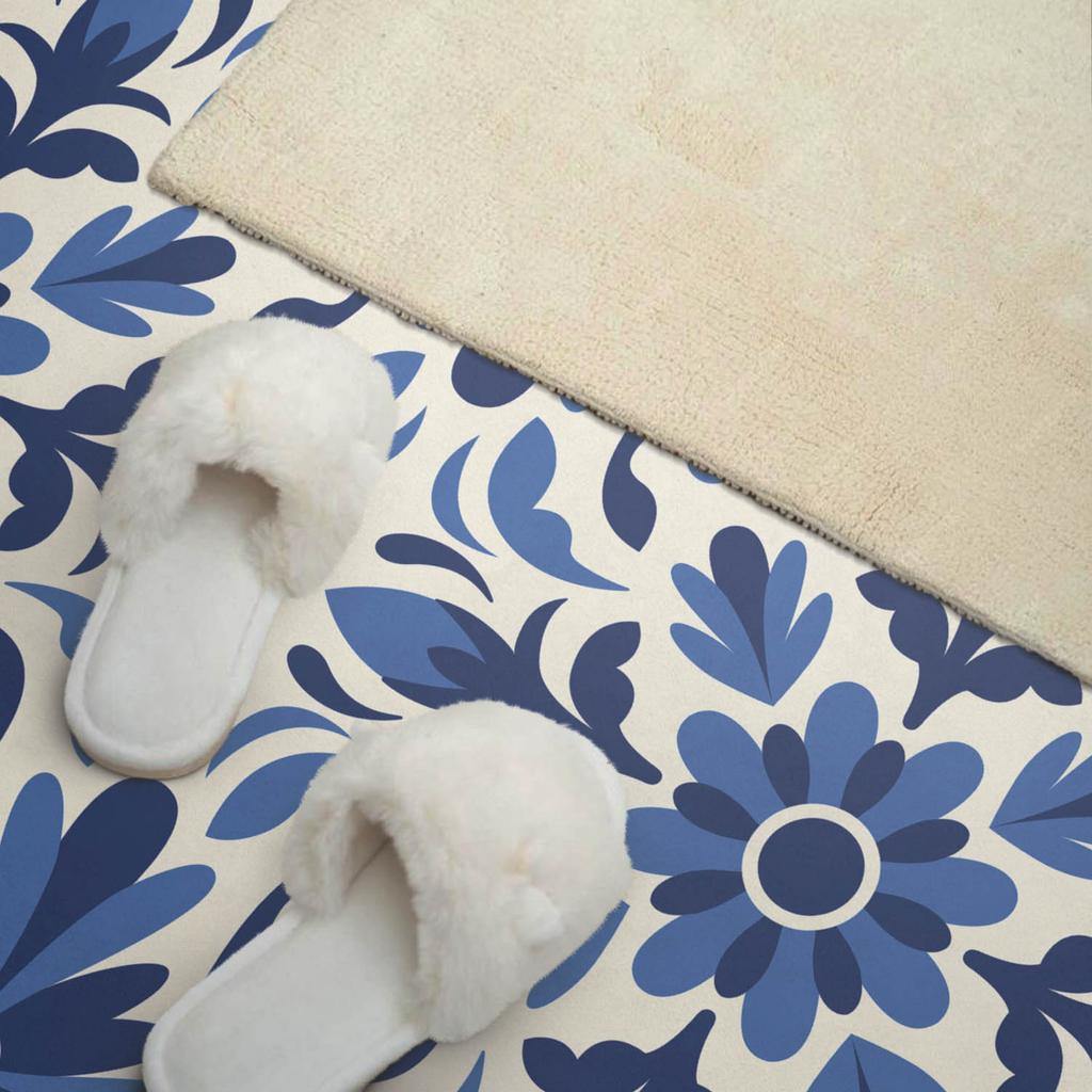 Self-adhesive Graphic Decoration for Office or Study 100x50 Cm Floral Pattern with Leaves