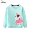 2025 Spring/Autumn Girls' Cartoon Cotton Sweatshirt with Round Neck