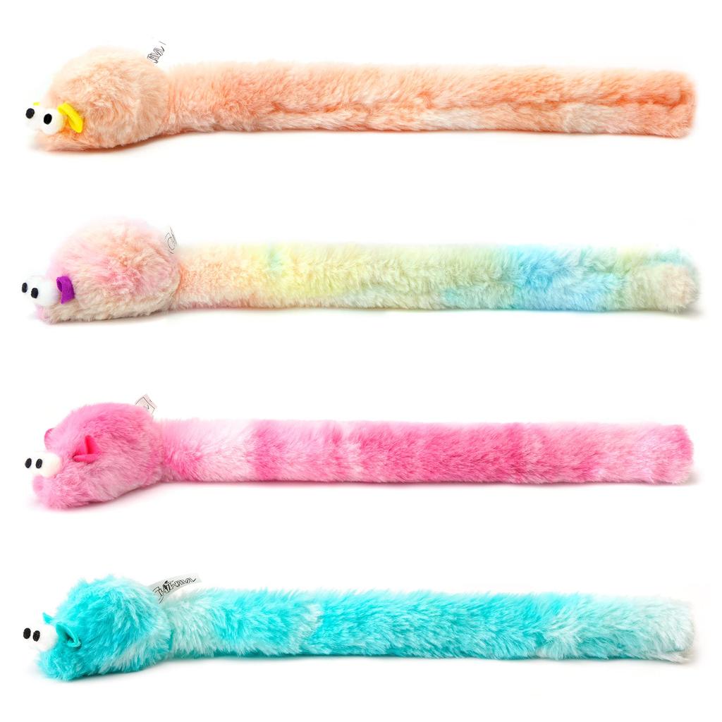 Chiwava 4-Piece 38cm Long Soft Plush Toy with Cat Bell, Rattle Sound, Small Mouse Activity Interactive Toy and Mouse