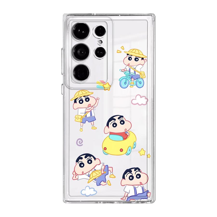 Case for Samsung Galaxy S26 Note 20 Ultra 10 S24 S23 Ultra S25 Edge S20 Plus S21 S22 FE Phone Cover Crayon Shin Chan Nene