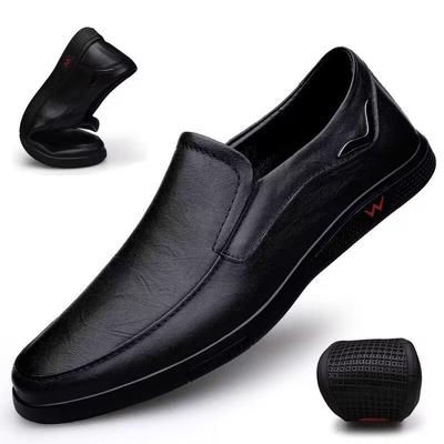 Lässige Lederschuhe zum Aufziehen, weiches Leder, weiche Sohlen, Doudou-Schuhe, bedecken die Füße