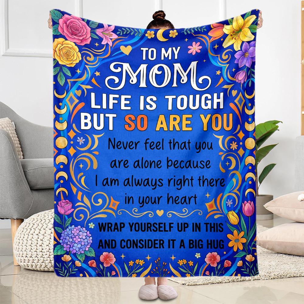 Best Mom In The World Flannel Blanket-Soft and Suitable for Sofas,Beds,Offices,Travel,All Seasons,Great Gift for Holidays and Birthdays.