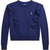 Polo Sweater Ruffled Neck Long Sleeve Blue Kids Tops 313957719-002