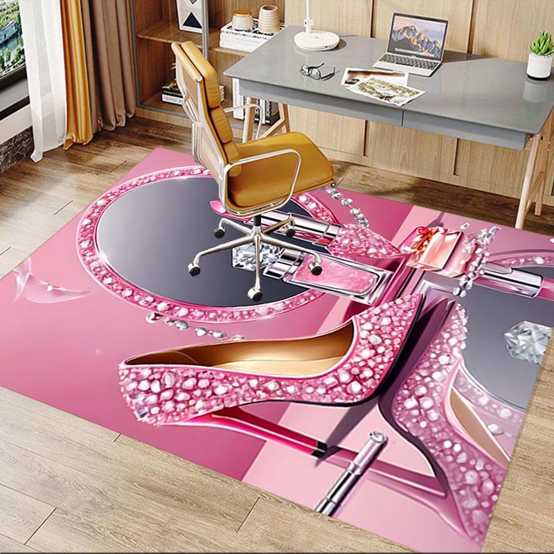 1PC high heeled shoes lipstick Extra Large Non Slip Floor carpet, Office, family, Studio   Large Area Rug Indoor Rugs, Bold Statement Piece