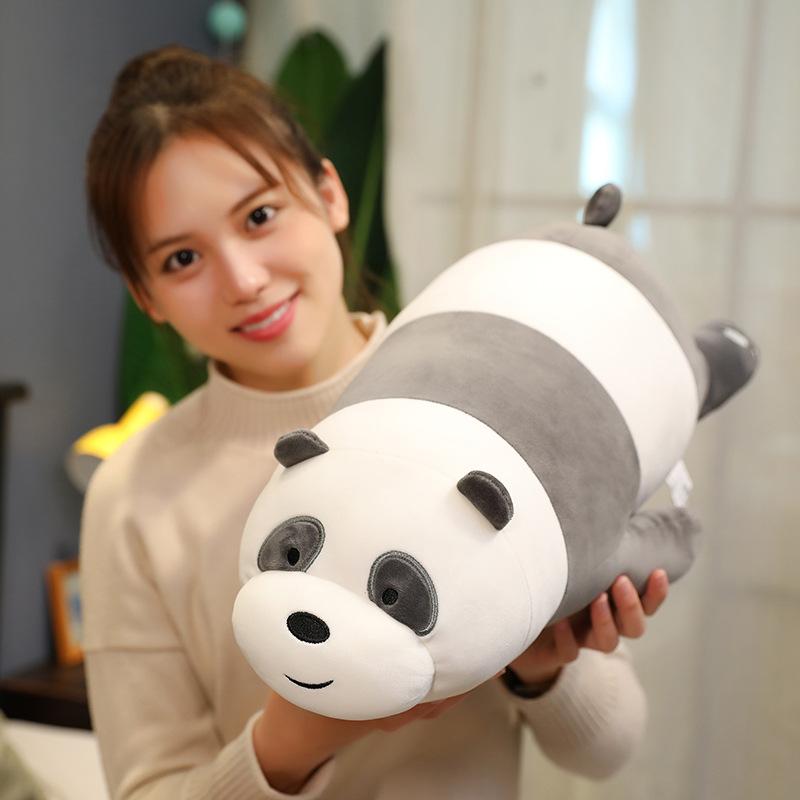 Internet Celebrities of the Same Style Three Naked Bears Long Throw Pillows Cute Cute Cute Panda Doll Plush Toy