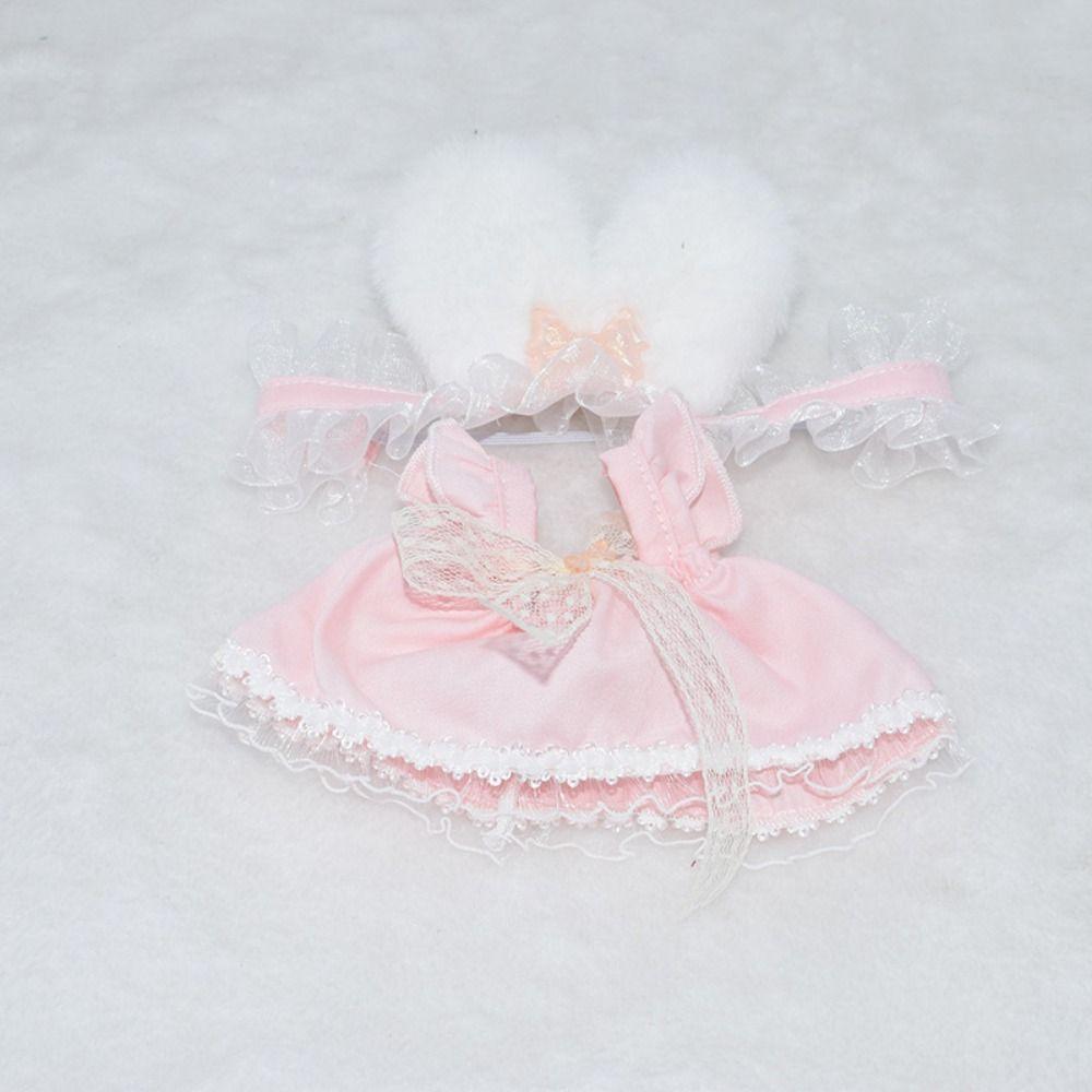 Changing Dressing Game Lace Dress Suit Plush Rabbit Ear Headsress  10CM/20CM Doll