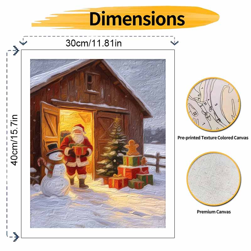 Christmas digital painting oil painting art Santa Claus snowman gifts winter scene kit hand painting home decoration painting