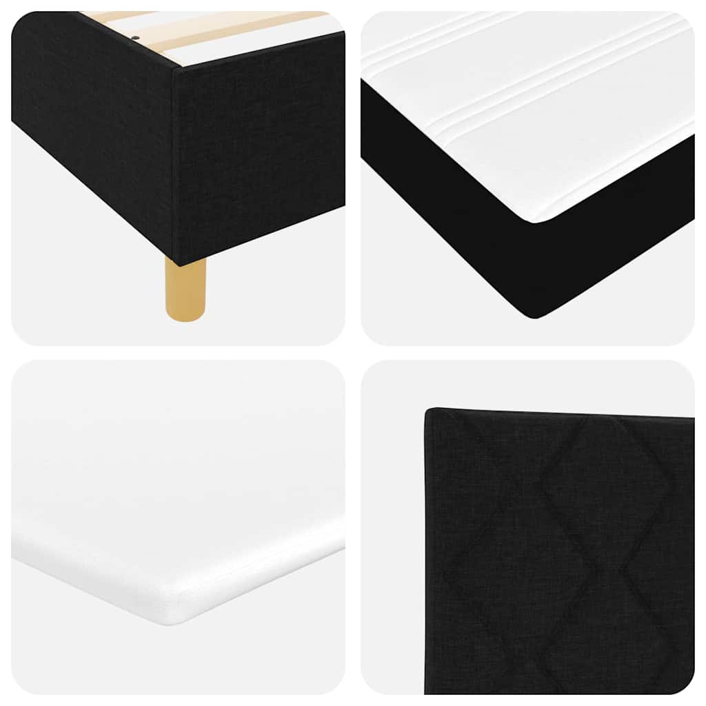 Boxspring bed with headboard Black 140 x 190 cm Fabric