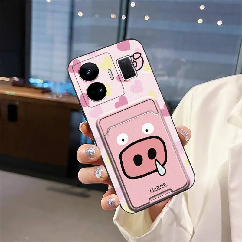 Waterproof Card Bag Phone Case For OPPO Realme GT NEO5/240W/Realme GT3 Fashion Design Dirt-resistant Cover Cartoon Cute