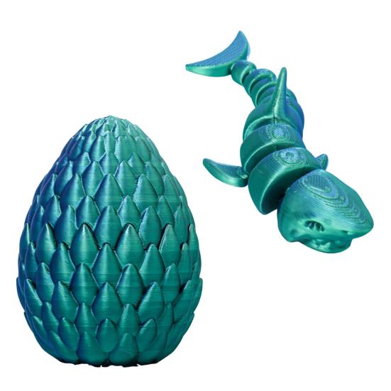 1 Set 3D-gedruckte Hai-Figur Bewegliche Gelenke Hai Fidget Toy Hai-Ei mit Gelenk-Hai darin Desktop-Dekoration Ornament
