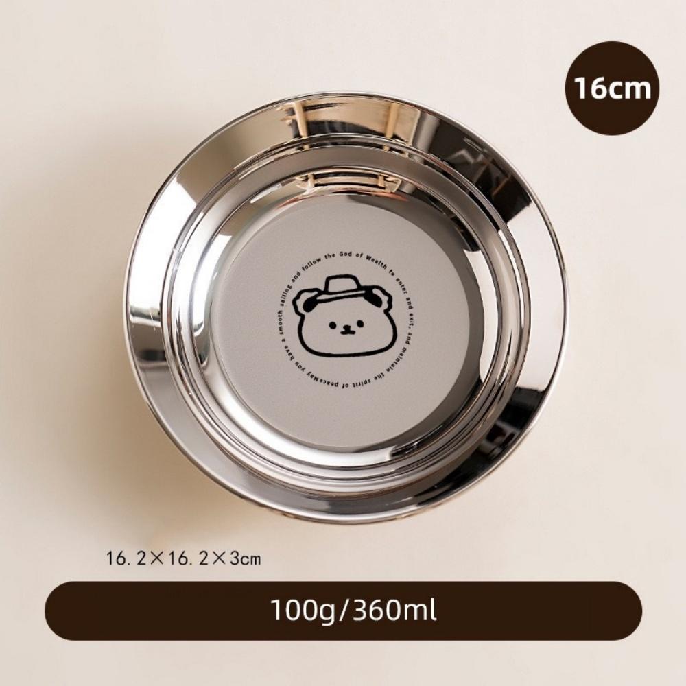 Stainless Steel Mini Plates, Round Plates, Suitable for Children and Adults On a Diet, Reusable, Non-toxic, Shockproof and Dishw