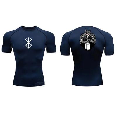 Jiu-Jitsu Fietsen Korte Mouw Heren Sport Training Top Anime Print Compressieshirt Sneldrogend Ademend T-shirt S-3XL
