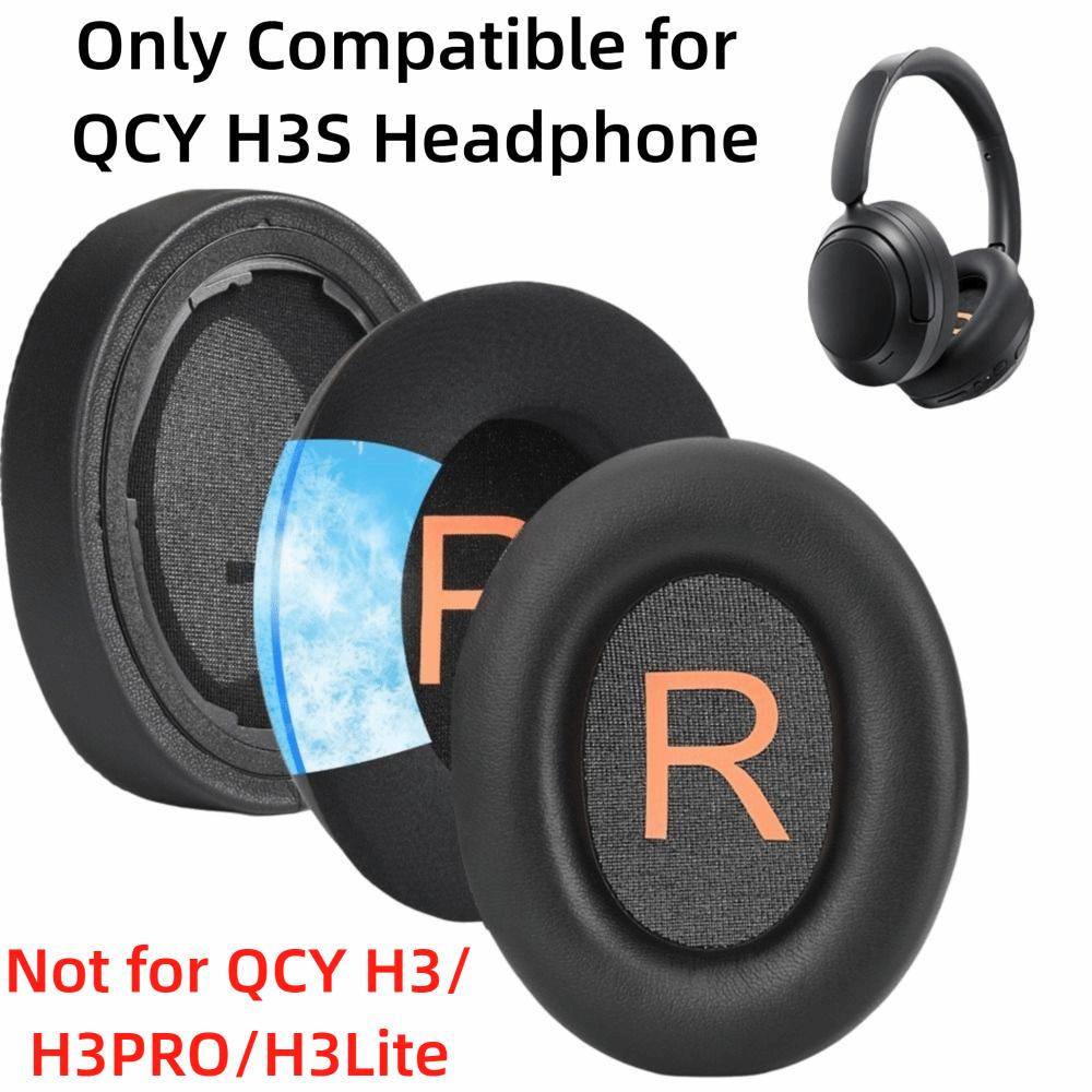 1Pair Replacement Headset Earmuff Protein Leather Ear Pillows for QCY H3S Headphones Repair