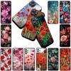Phone Cover for Samsung Galaxy S25 S24 S23 FE Ultra Plus S7 Edge S25+ S23+ A56 5G Funda Casing Soft Case Poppy Flower Bloom Rose