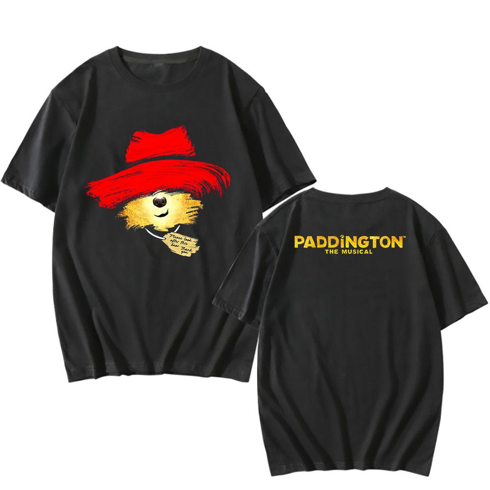 Bear PADDINGTONN THE MUSICAL:LARGE LOGO T-SHIRT Summer O-neck Men Women Tshirts Short Sleeve 100%Cotton Soft Tees Graphic Print Tops Anime T-shirt