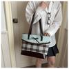 Korean Polka Dot Plaid Shoulder Bags for Women Mint Chocolate Large Capacity Ladies Tote Versatile Girls Underarm Bag Handbags