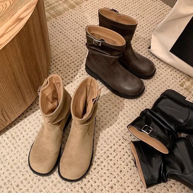 Grape Mother Winter New Long Tube Stacking Boots Women Wear High-end Thin Boots Women's Retro Korean Version Boots