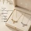 Bamboo Diamond Pendant Necklace: Elegant, Luxury Women's Design with Simple and Versatile Collarbone Chain.