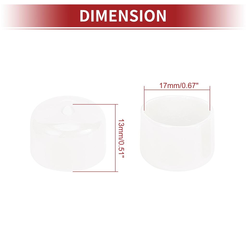 ACROPIX Cylindrical Wheel Nut Bolt Rim Tire Nut Screw Dust Cap Cover Nut Protection 17mm White PVC