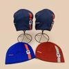 Autumn and Winter Niche Embroidery Letter Badge Knitted Hat Men and Women Warm Retro Contrasting Color Personalized Pullover Hat