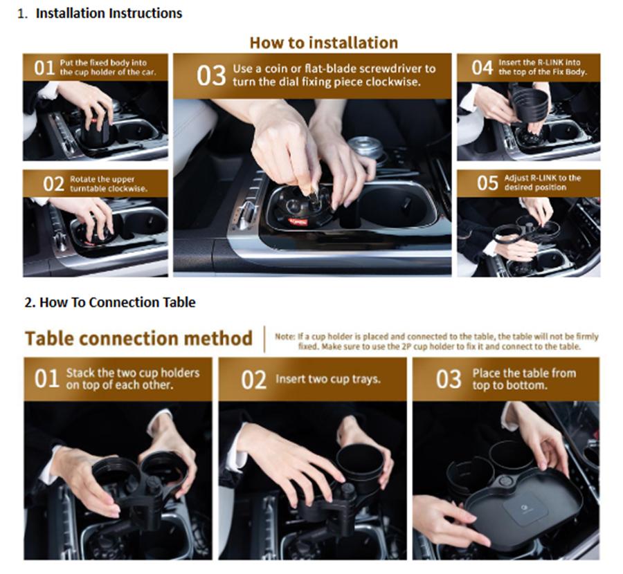 4in1 Cup Holder Expander Adapter For Vehicle Phone Drinking Bottle Tray