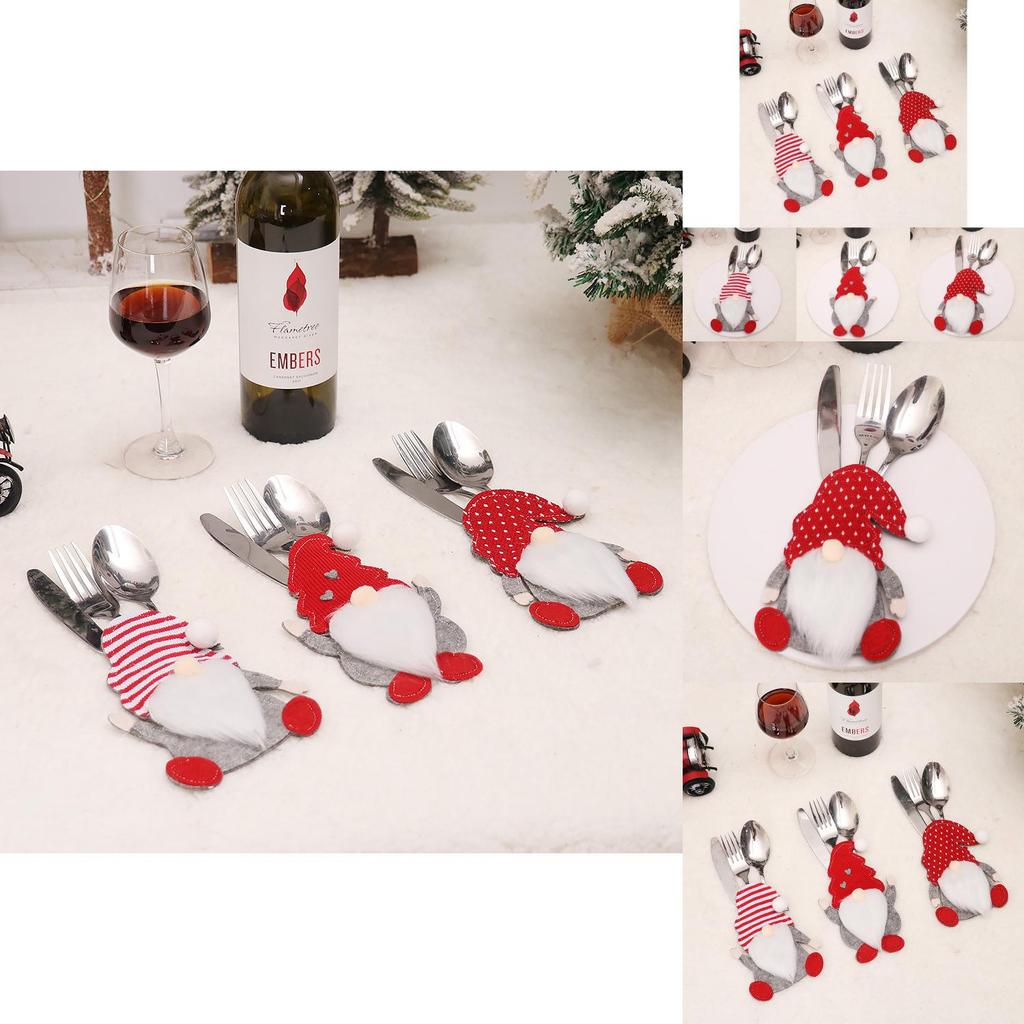 Creative 3d Cutlery Bag Christmas Decorations For Dining Table And Kitchen