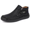 Large Size Men's Shoes Outdoor Casual Leather Shoes Medium Top Martin Boots Autumn and Winter Soft-soled Short Boots