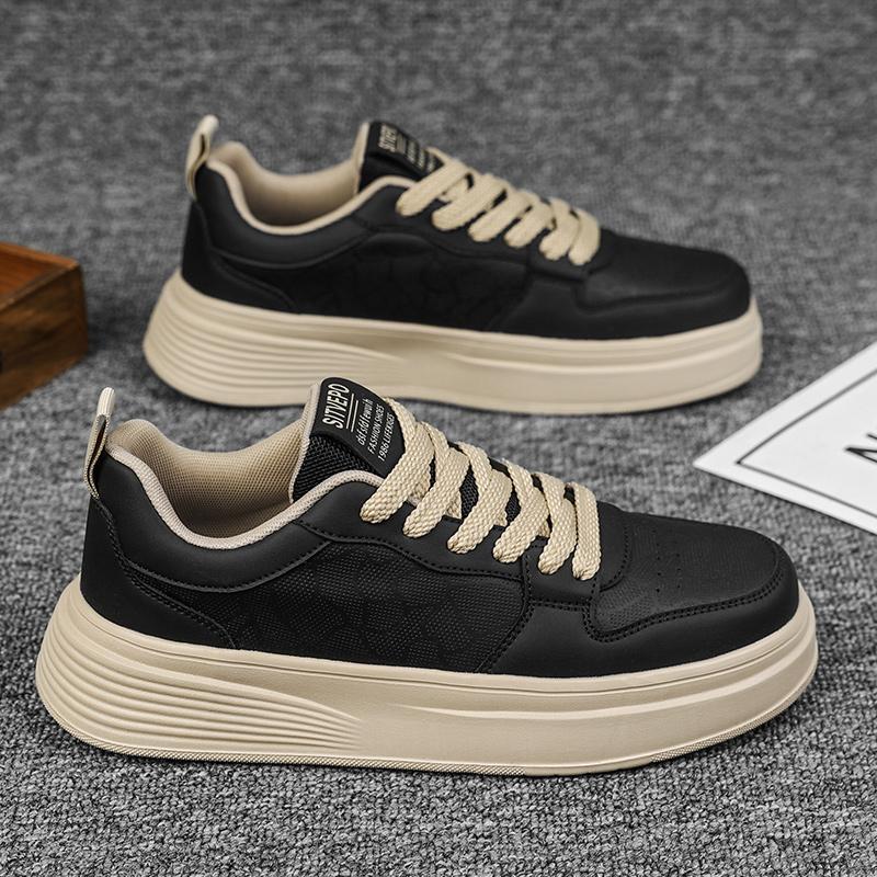 Summer black business casual leather shoes feeling board shoes sports platform heightening shoes