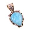 Natural Amazonite Gemstone 925 Solid Sterling Silver Two Tone Pendant 1.25" v7S18
