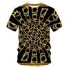 Luxury Baroque Golden Pattern T-shirt Unisex Unique 3D Print Crewneck T Shirts Men Personality Streetwear Fashion Trendy Tee Top