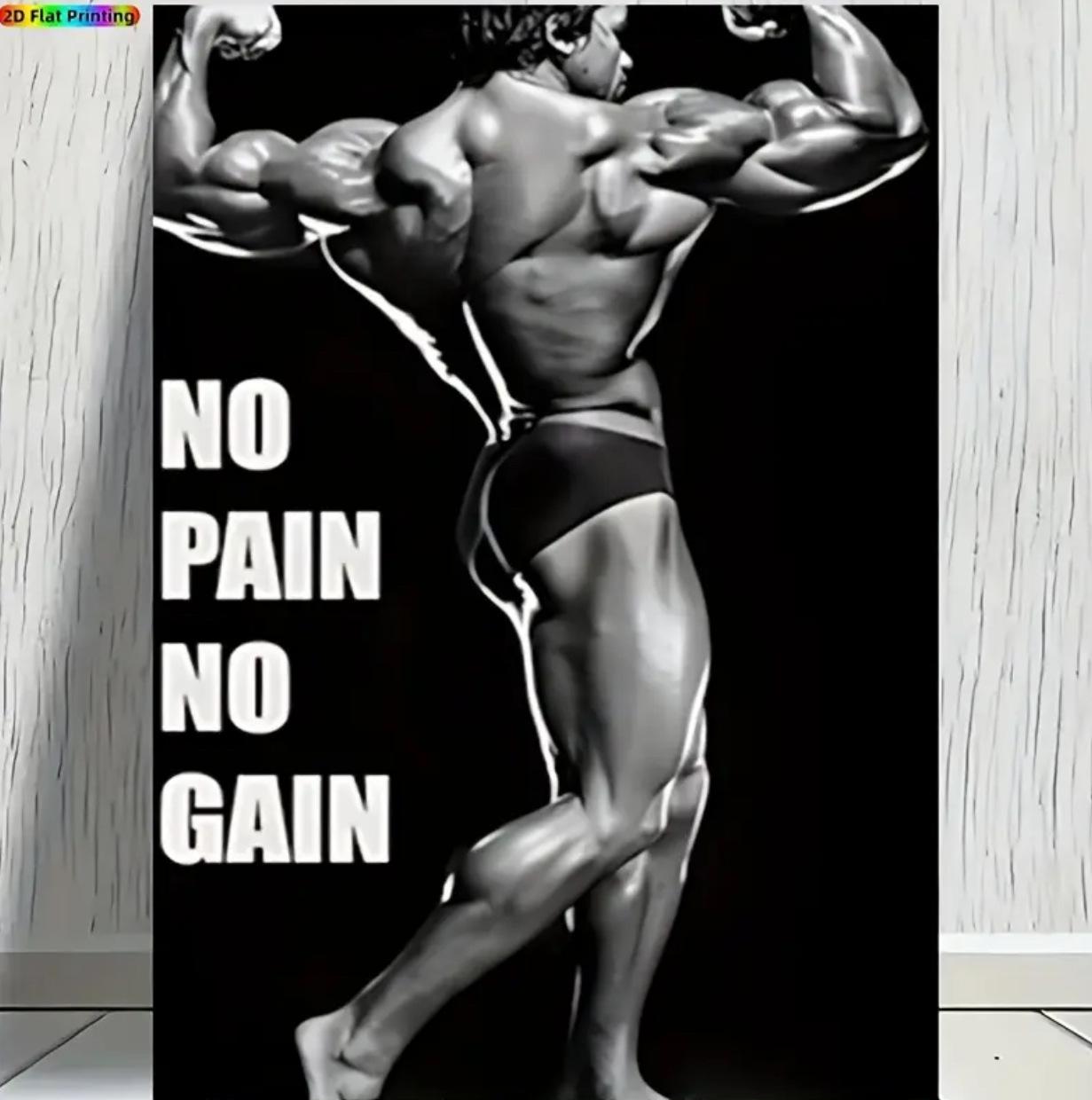 Motivational Gym Wall Poster - Muscle & Fitness Art 20x25
