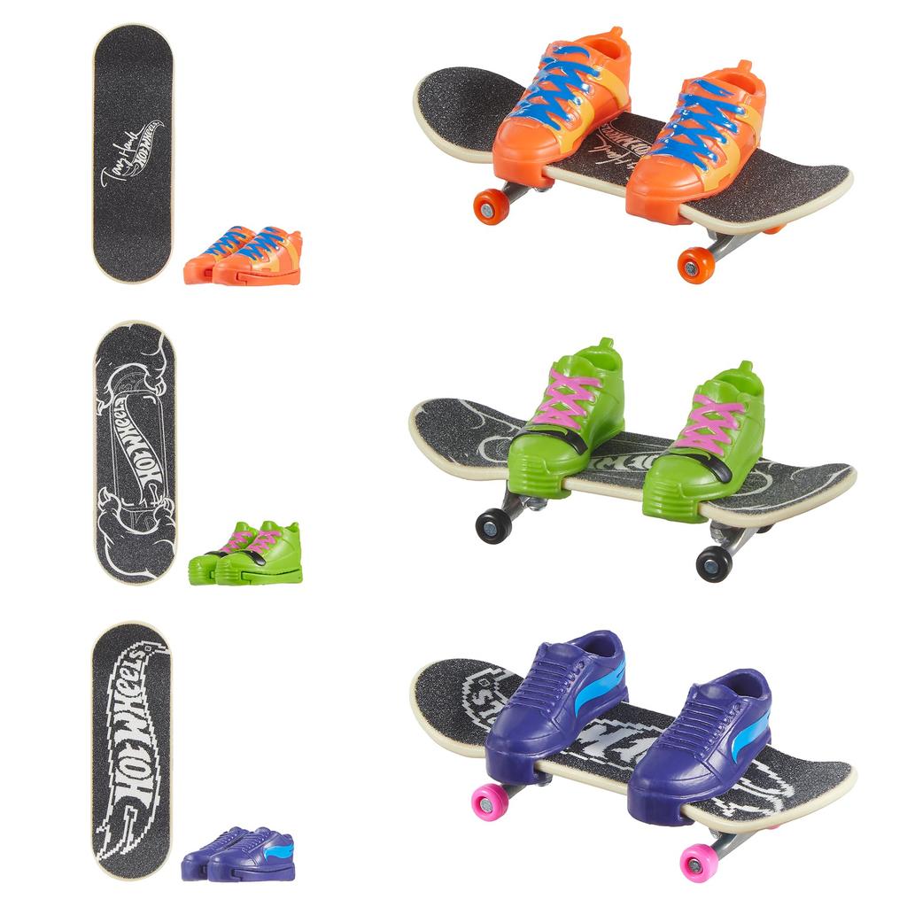 Hot Wheels Skate Basic Series Assorted Vehicle 16 Finger Skates with Box Ages Toys, Shoes, Set, 5+, Multi-Purpose, 987C-HGT46