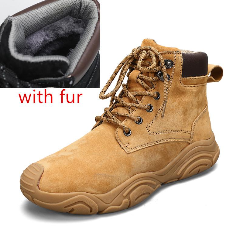 

Модная мужская зимняя обувь для снега, кожаные кроссовки, плюшевые теплые мужские ботильоны, уличные мужские ботинки для хайкинга, рабочая офисная хлопковая обувь для мужчин 46