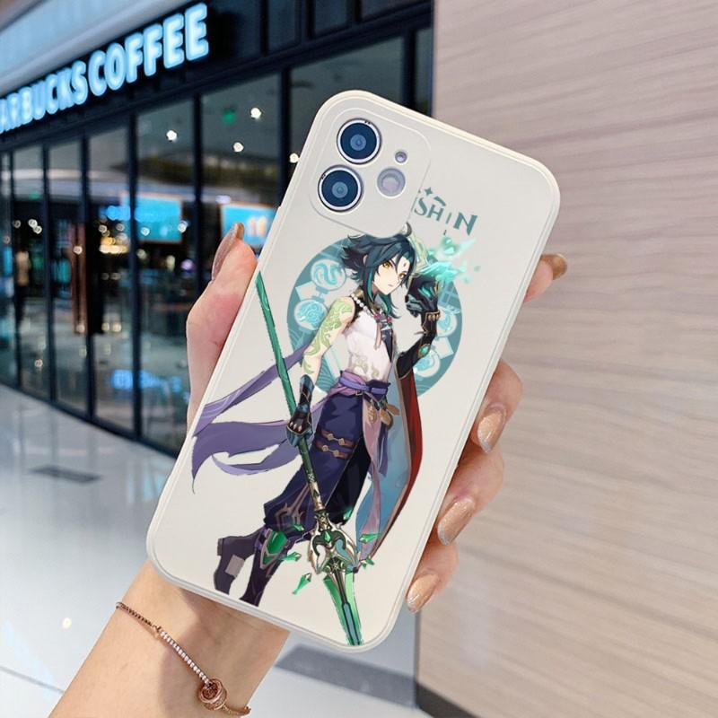 Genshin Design Phone Case For IPhone 14 11 12 13 Pro Max X XR XSMax 6 6S 7 8 Plus SE 2022 Soft Square Color Phone Cover