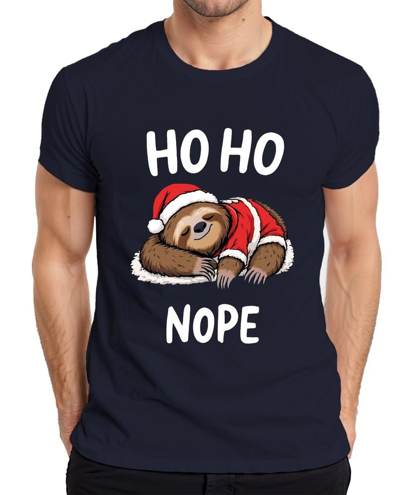 Ho Ho Nope Sloth Santa Hat Sleeping Funny Gift Unisexs Tshirt S
