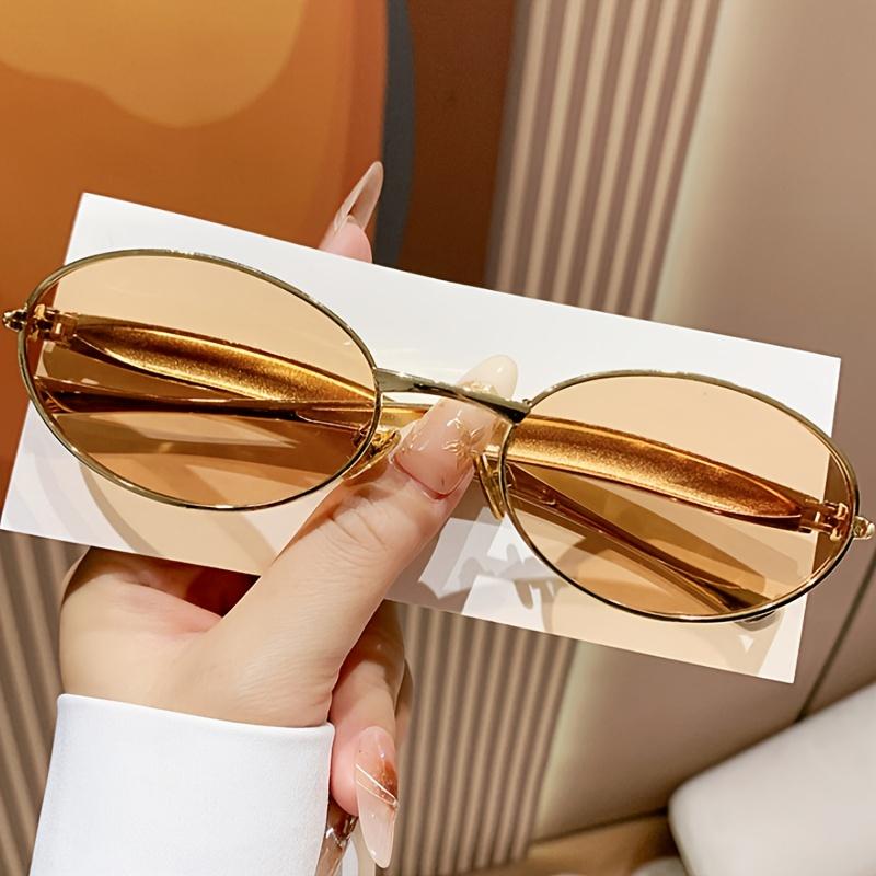 New Small Frame Metal Oval Sunglasses For Women And Men, High-End Retro Steampunk Sun Glasses